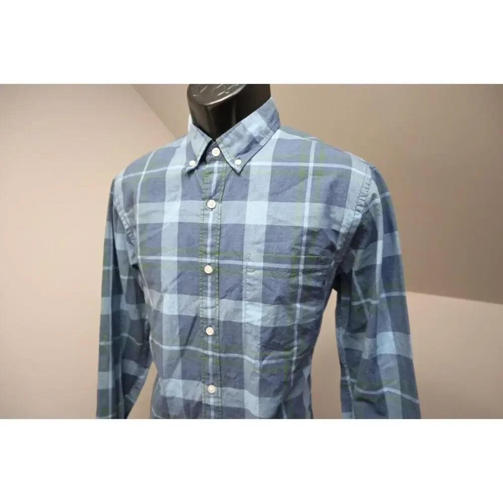 J‎ Crew Dress Shirt Heathered Cotton Plaid Long Sleeve Button Up Mens Medium